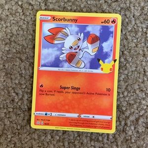 Pokémon 25th Anniversary Scorbunny Card